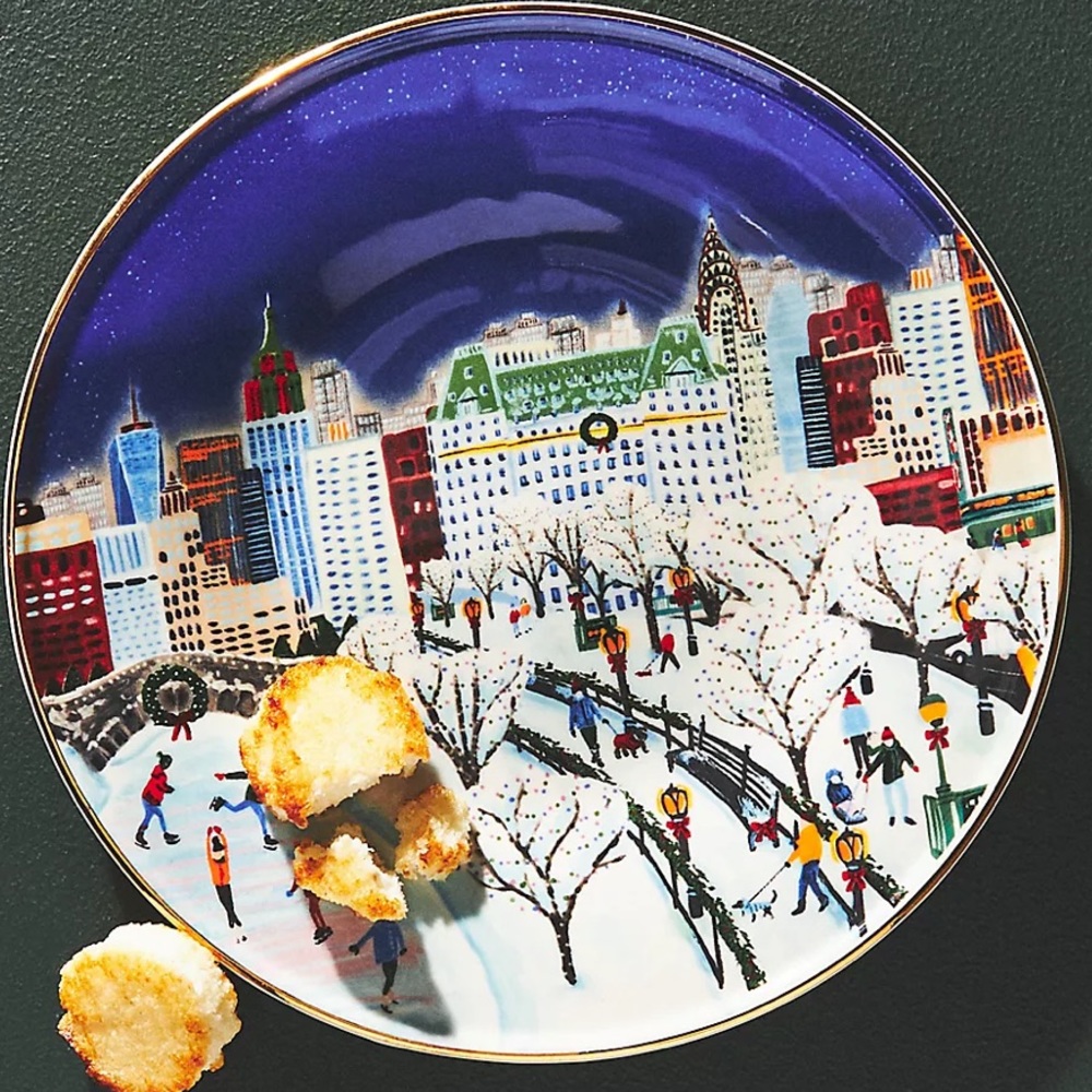 Holiday in the City dessert plate: New York
